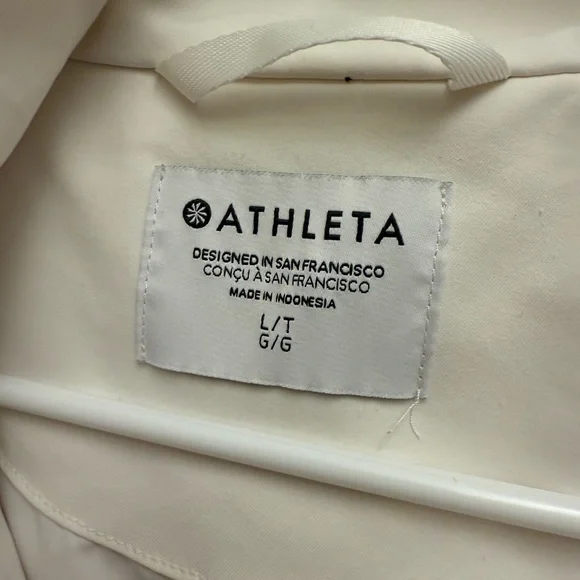 Athleta Rainout Sutro Trench Jacket White Large Tall - Picture 4 of 5